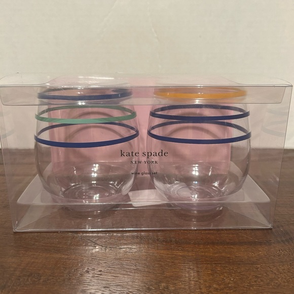 kate spade Dining New Kate Spade Acrylic Wine Glasses Poshmark